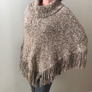 INC Concepts Fringe Poncho Sweater.